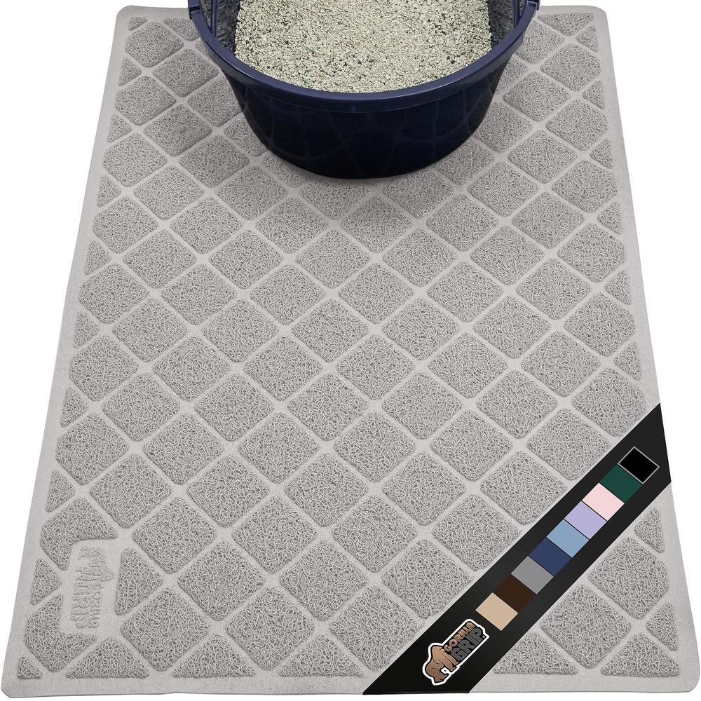 Gorilla Grip The Original Gorilla Grip 100% Waterproof Cat Litter Box Trapping Mat, Easy Clean, Textured Backing, Traps Mess for Cleaner Floo
