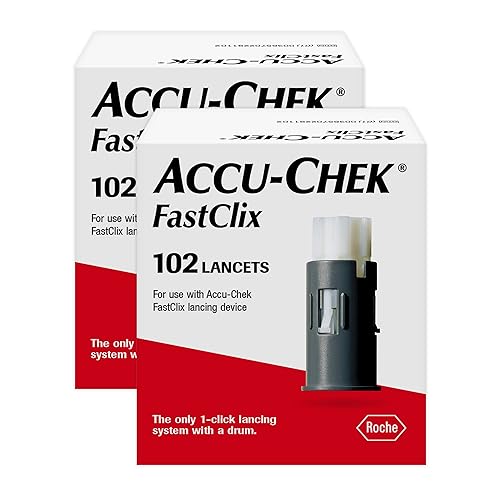 Accu-Chek FastClix Diabetes Lancets for Diabetic Blood Glucose Testing (2 Packs of 102)(Packaging May Vary)