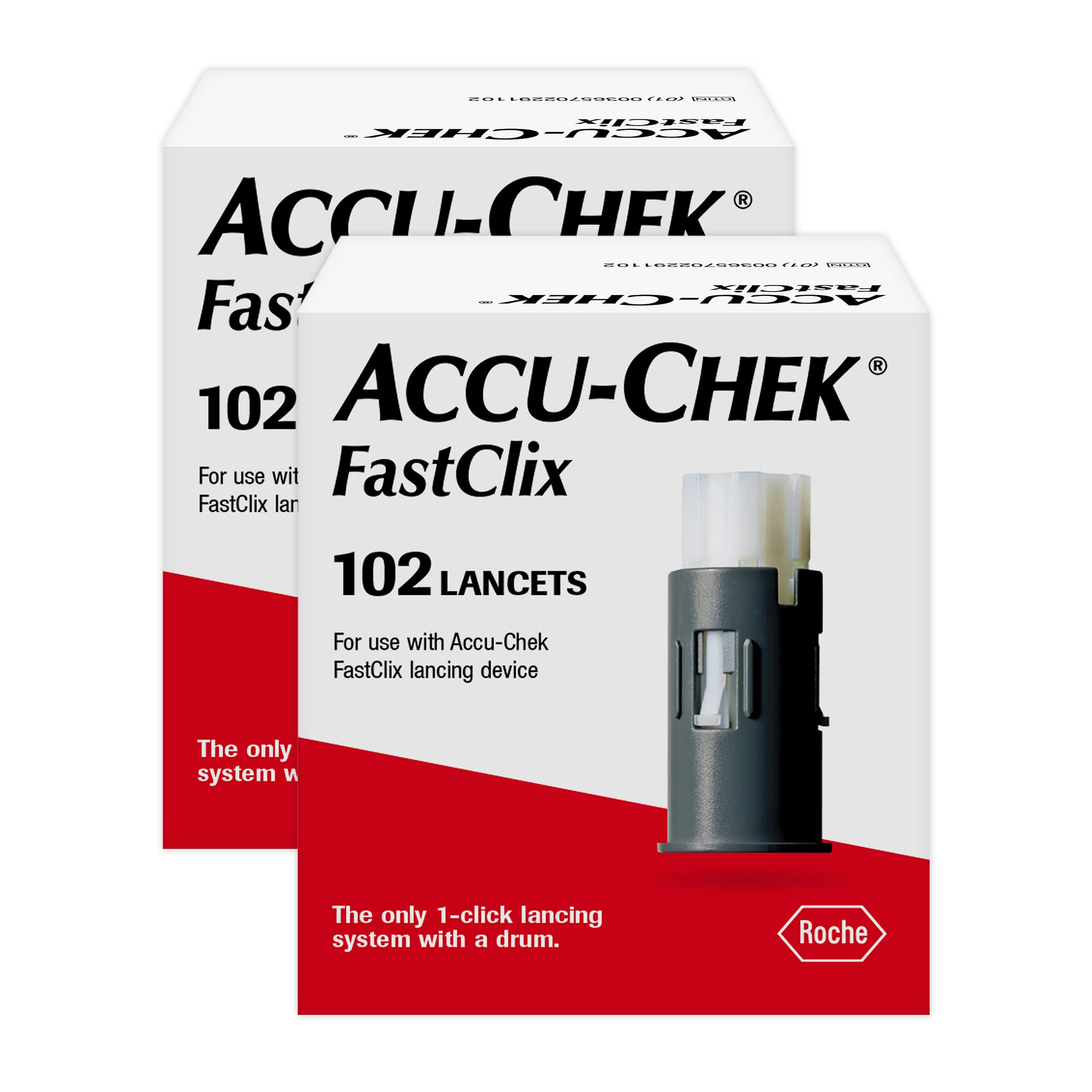 Accu-Chek FastClix Diabetes Lancets for Diabetic Blood Glucose Testing (2 Packs of 102)(Packaging May Vary)