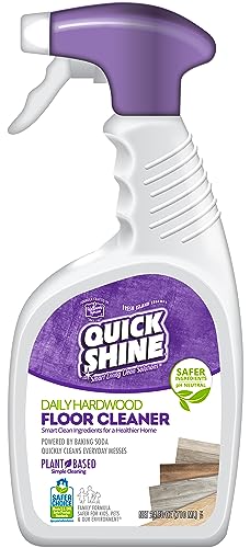 Quick Shine Hardwood Floor Cleaner Daily Care 24oz | Naturally Cleans Dirt & Scuff Marks | Dirt Dissolving, Streak Free, No Rins