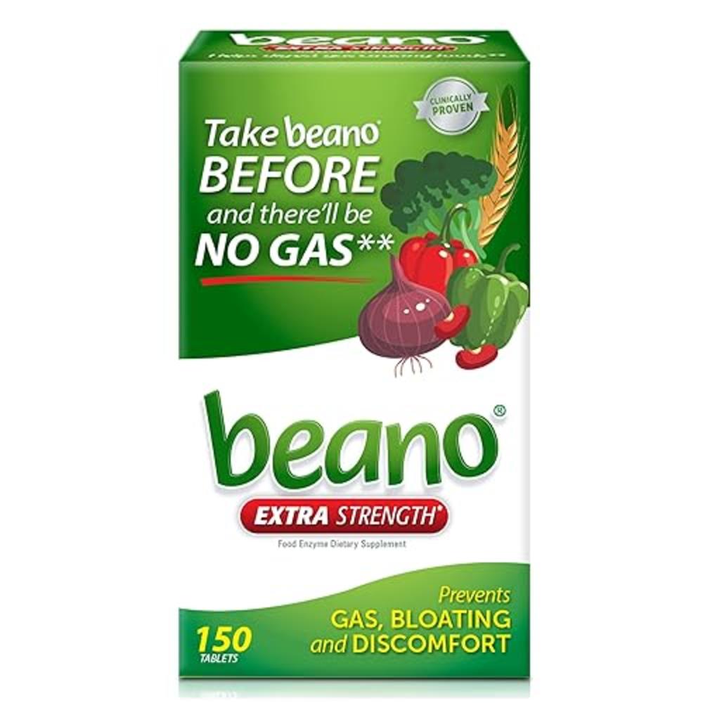 Beano Extra Strength, Gas Prevention & Digestive Enzyme Supplement, 150 Count