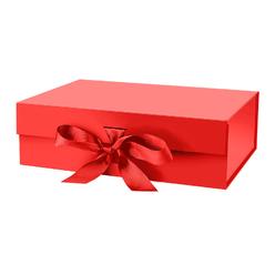 DaiJoob Gift Box with Lid for Presents 10.5x7.5x3.1 Inches with Ribbon and Magnetic Closure(1-Pack) (Red)