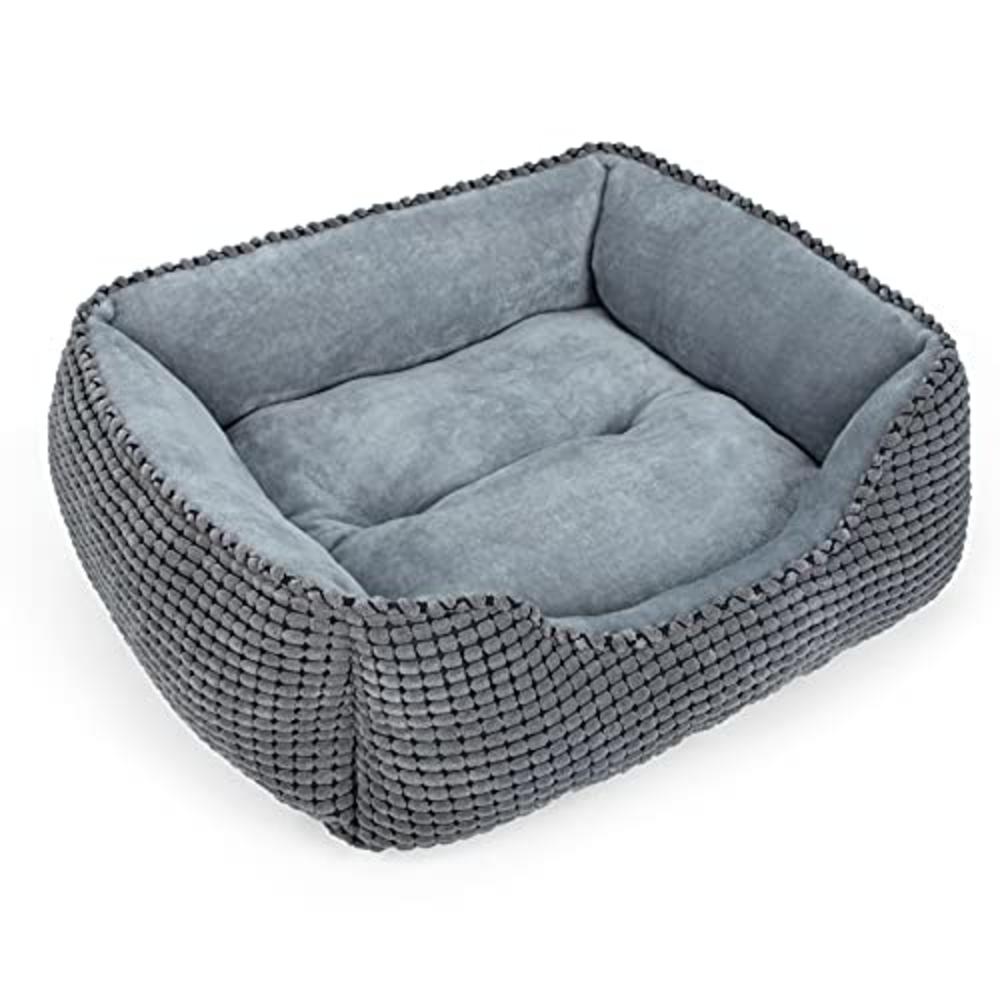MIXJOY Dog Bed for Large Medium Small Dogs, Rectangle Washable Sleeping Orthopedic Pet Sofa Bed, Soft Calming Cat/Puppy Beds for
