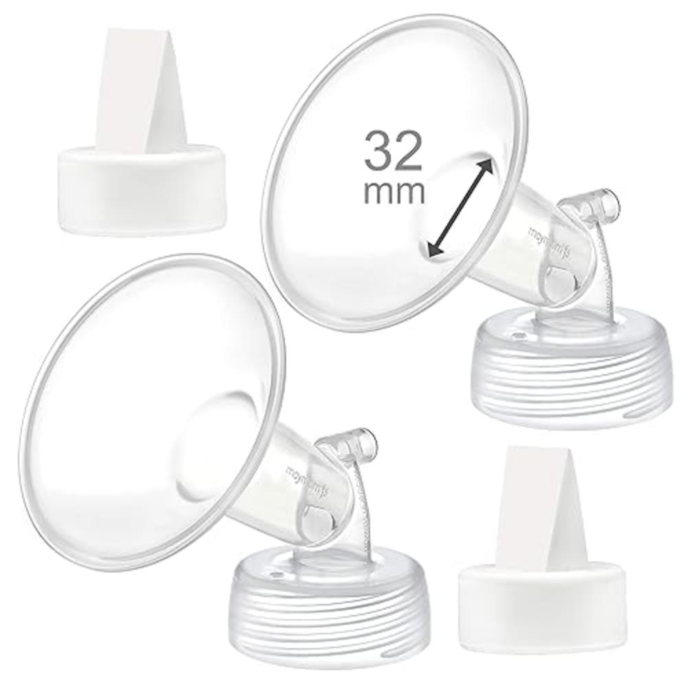 Maymom Compatible 32mm Flange and Duckbill Valves for Spectra S1 Spectra S2 Breastpump Not Original Spectra S2 Accessories Not O
