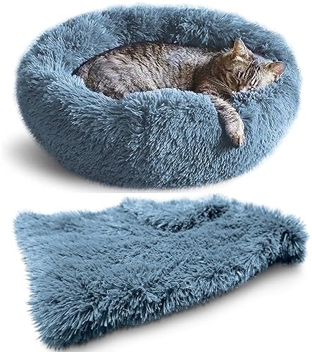 Whiskers & Friends Cat Bed, Cat Beds for Indoor Cats Washable, Small Cat Bed, Large Cat Bed, Kitten Bed, Small Dog Bed, Anti Anx