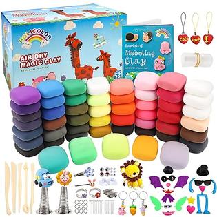 holicolor HOLICOLOR 52 Colors Air Dry Clay Magic Clay for Kids Modeling Clay  Kit Arts and Crafts with Tools Christmas Gift for Girls and B