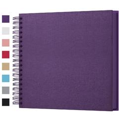 potricher 10 x 10 Inch DIY Scrapbook Photo Album Hardcover Kraft Blank Purple Page Wedding and Anniversary Family Photo Album (P