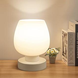 ONEWISH Touch Bedside Table Lamp Modern Small Lamp for Bedroom