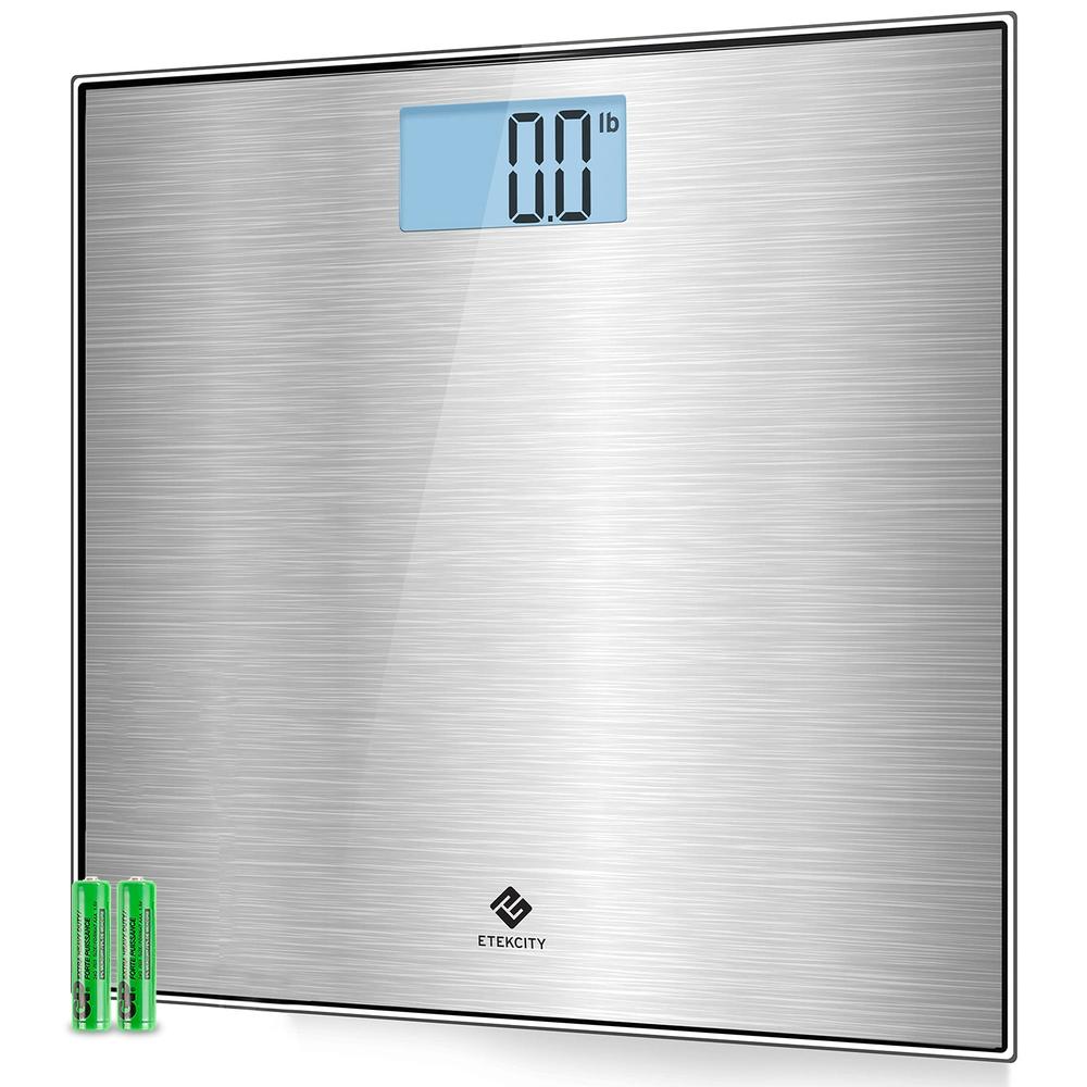 Etekcity Stainless Steel Digital Body Weight Bathroom Scale Step-On Technology Large Blue LCD Backlight Display, 400 Pounds , Gr