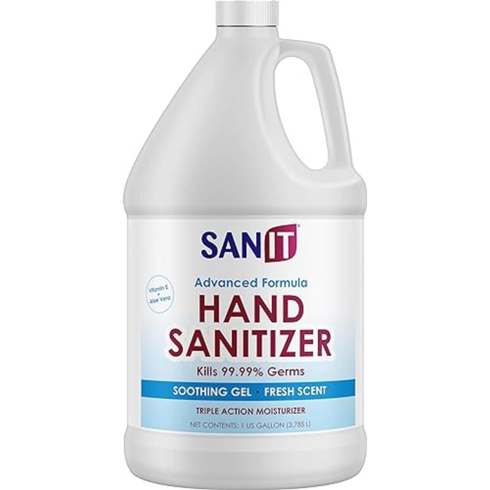 Sanit Moisturizing Hand Sanitizer Gel 70% Alcohol - Kills 99.99% Germs, Advanced Formula with Vitamin E and Aloe Vera - Soothing