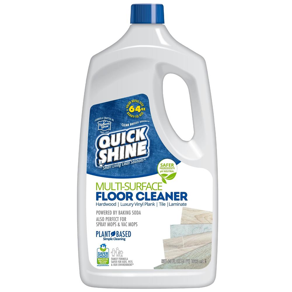 Quick Shine Multi Surface Floor Cleaner 64oz | Plant-Based, Ready to Use, Dirt Dissolving, Streak Free, No Rinse | Use on Hardwo