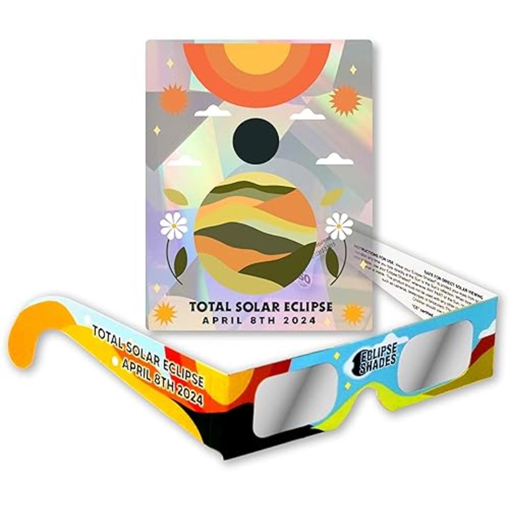 Rainbow Symphony 2024 Solar Eclipse Glasses, CE & ISO Certified, Safe for Direct Sun Viewing, Made in USA, 10 Pack and Bonus Dec