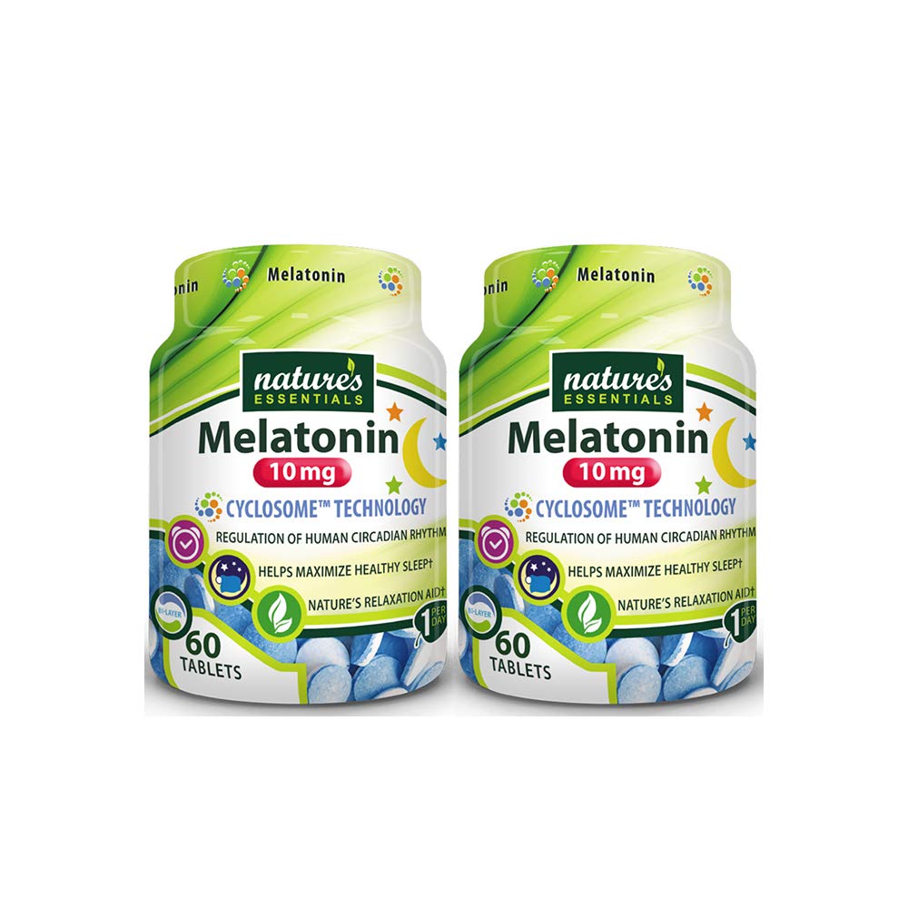 NATURE'S ESSENTIALS Melatonin 10mg (3mg Immediate Release & 7mg Extended Release) with Advanced Cyclosome Liposomal Delivery Tec