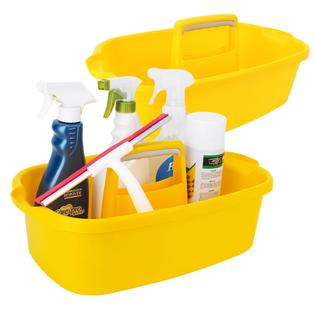 1 KeFanta Cleaning Caddy Organizer with Handle, Yellow Plastic Bucket for Cleaning  Supplies Products, Cleaning Tool Storage Tote