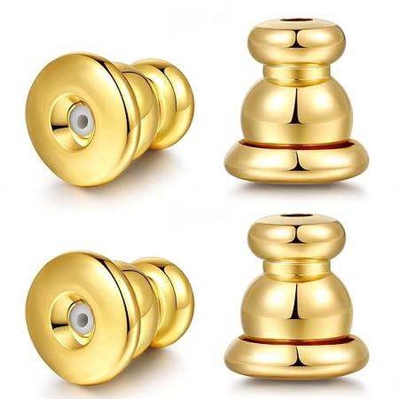 Moconar Locking Earring Backs for Studs, Hypoallergenic 18k Gold Bullet Earring  Backs Replacements for Studs/Droopy