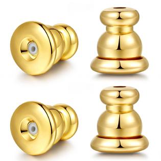 Moconar Locking Earring Backs for Studs, Hypoallergenic 18k Gold Bullet Earring  Backs Replacements for Studs/Droopy Ears, Secure