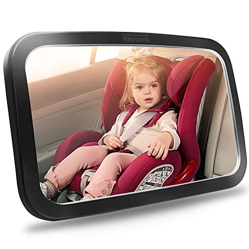 Shynerk Baby Car Mirror, Safety Car Seat Mirror for Rear Facing Infant with Wide Crystal Clear View, Shatterproof, Fully Assembl