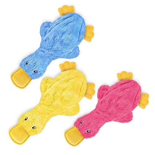 Best Pet Supplies Crinkle Dog Toy For Small Medium And Large Breeds Cute No Stuffing Duck With Soft Squeaker Fun Indoor Puppies Senior