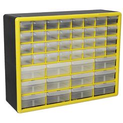 Akro-Mils 10144, 44 Drawer Plastic Parts Storage Hardware and Craft Cabinet, 20-Inch W x 6-Inch D x 16-Inch H, Yellow