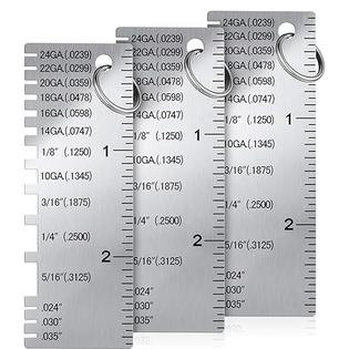 3 Pcs Stainless Steel Thickness Gauges, Wire Gauge Measurement Tool