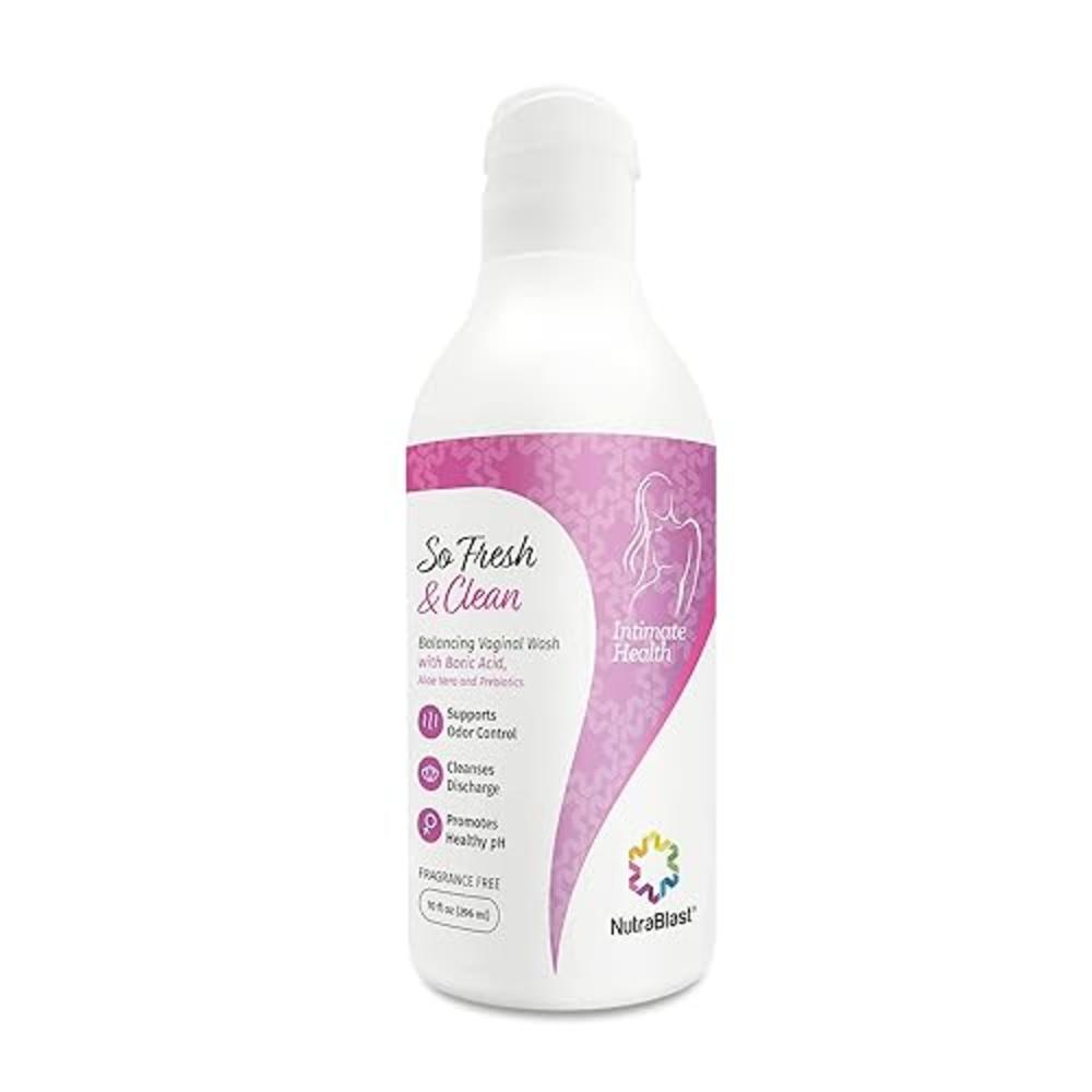 NutraBlast So Fresh & Clean | pH Balance Feminine Wash with Boric Acid | Supports Odor Control | Cleanses Discharge | Promotes H