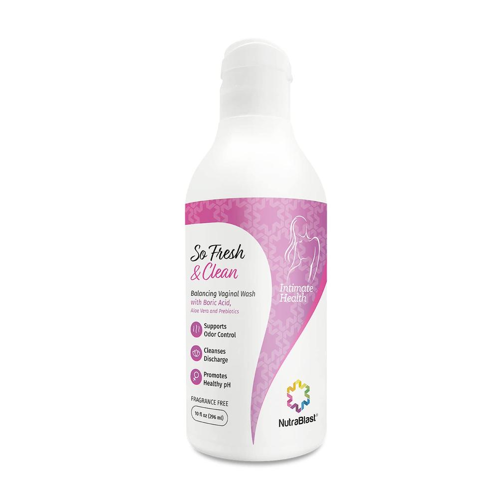 NutraBlast So Fresh & Clean | pH Balance Feminine Wash with Boric Acid | Supports Odor Control | Cleanses Discharge | Promotes H