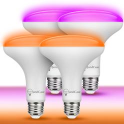 JandCase Orange and Purple Halloween Light Bulbs, LED BR30 Flood Lights 11W(65W Equivalent), E26 Colored Light Bulbs for Hallowe