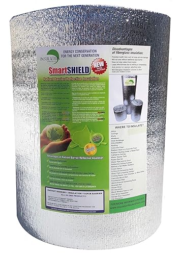 Insulation MarketPlace SmartSHIELD -5mm 36"x50ft Reflective Insulation Roll, Foam Core Radiant Barrier, Thermal Foil Insulation - Engineered Foil