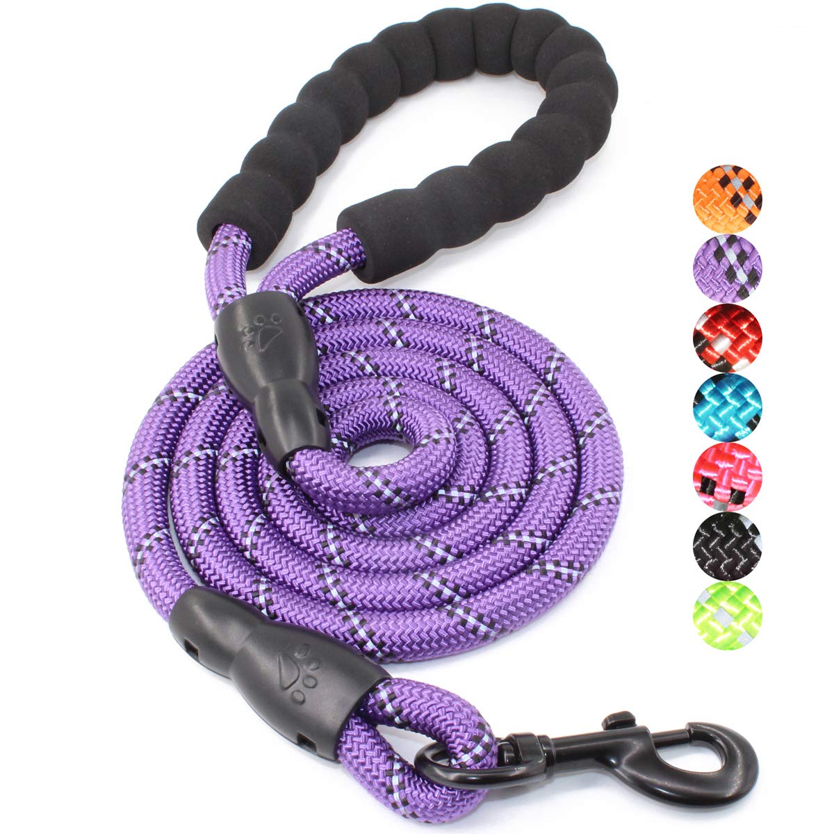 BAAPET 2/4/5/6 FT Dog Leash with Comfortable Padded Handle and Highly Reflective Threads for Small Medium and Large Dogs (5FT-1/