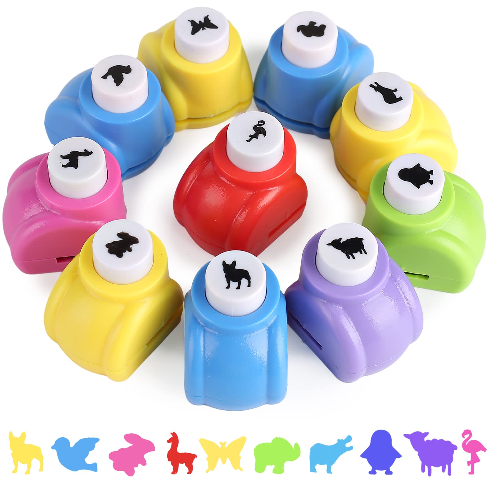 HTG0125 LoveInUSA Animals Hole Punch Set, 10PCS Kids Paper Craft Punches  Decorative Hole Puncher for Crafting Scrapbook Nail Designs