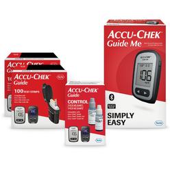 Accu-Chek Guide Me Glucose Monitor Kit for Diabetic Blood Sugar Testing: Guide Me Meter, 200 Guide Test Strips, and Control Solu