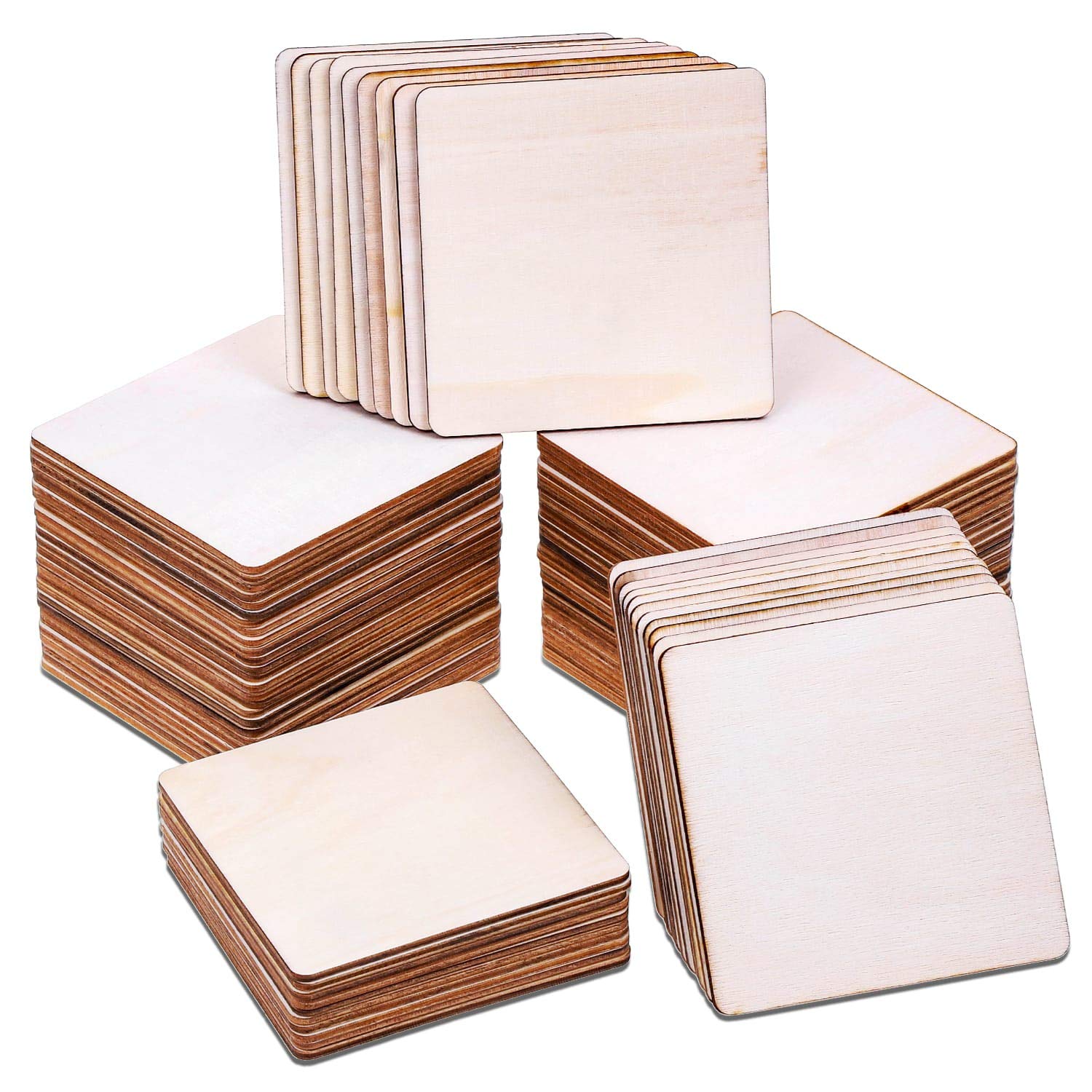 Selizo 22Pcs 4 Inch Unfinished Blank Wood Pieces Wooden Slices Unfinished  Wood Cutouts for Wood Burning Carbon Transfer Paper Pr