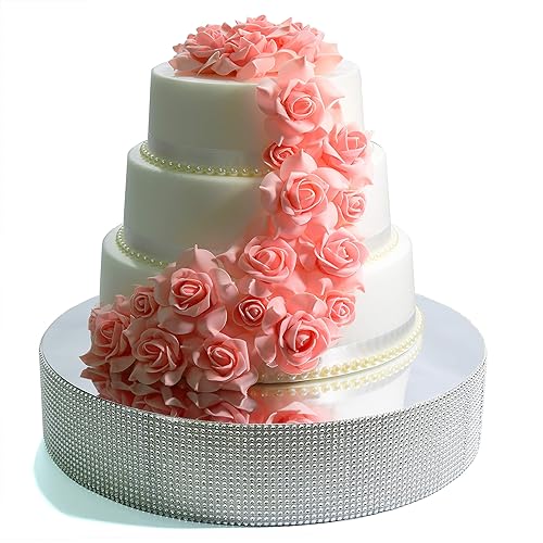Cakebon Wedding Cake Stand (Silver - 12 inches - Round) - Gorgeous Cake Display Centrepiece for Wedding Cakes, Cupcakes and Dess