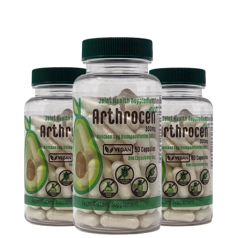 Arthrocen EVO Vegan Joint Health Supplement, 300Mg Avocado Soy Unsaponifiable, 60 Day Supply, One Capsule Per Day (6 Months)