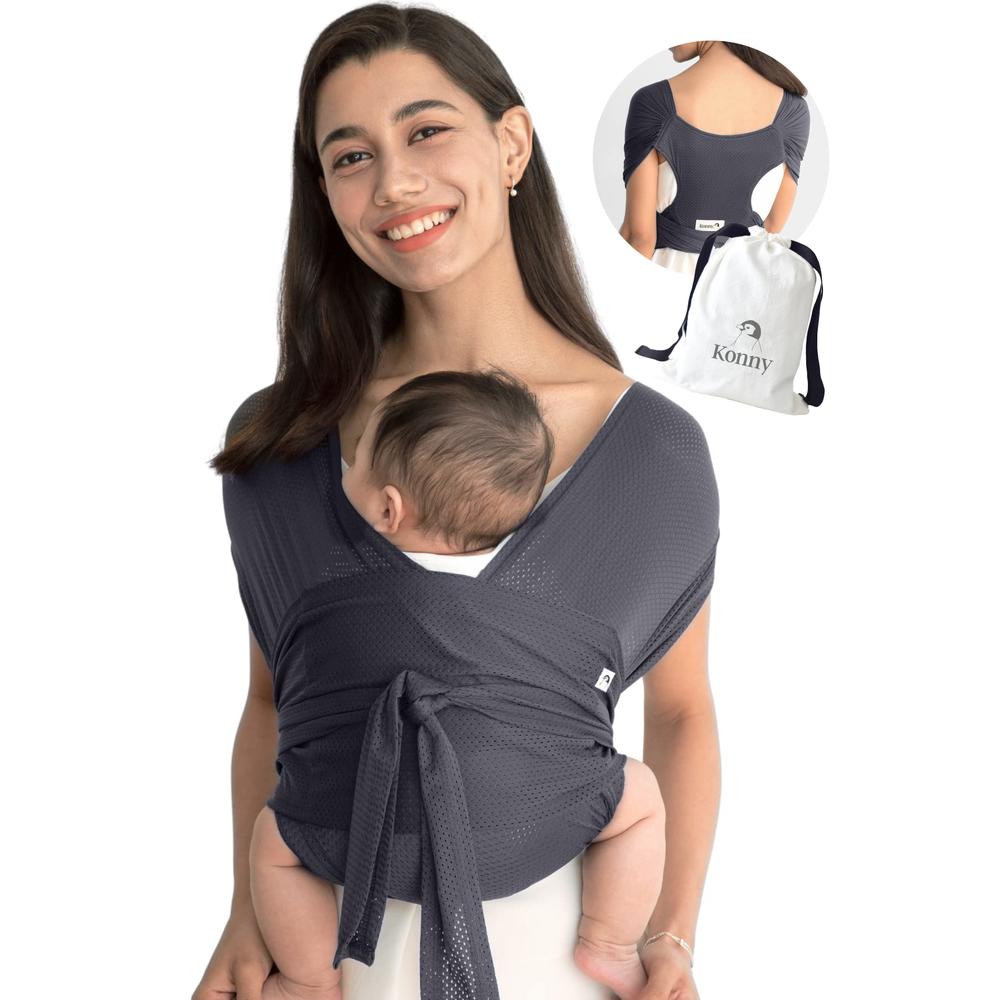 Konny Baby Carrier AirMesh for Cozy Luxury Baby Carrier Wrap, Easy to Wear Baby Wrap Carrier, Perfect Essentials Cloths for Newb
