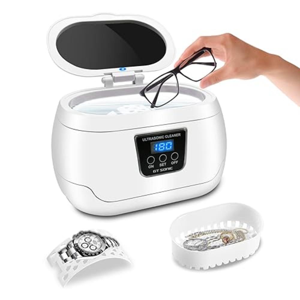 GTSONIC Ultrasonic Cleaner, Professional Ultrasonic Jewelry Cleaner 20 Ounces(600ML) with Five Digital Timer, Watch Holder,Cleaning Bask