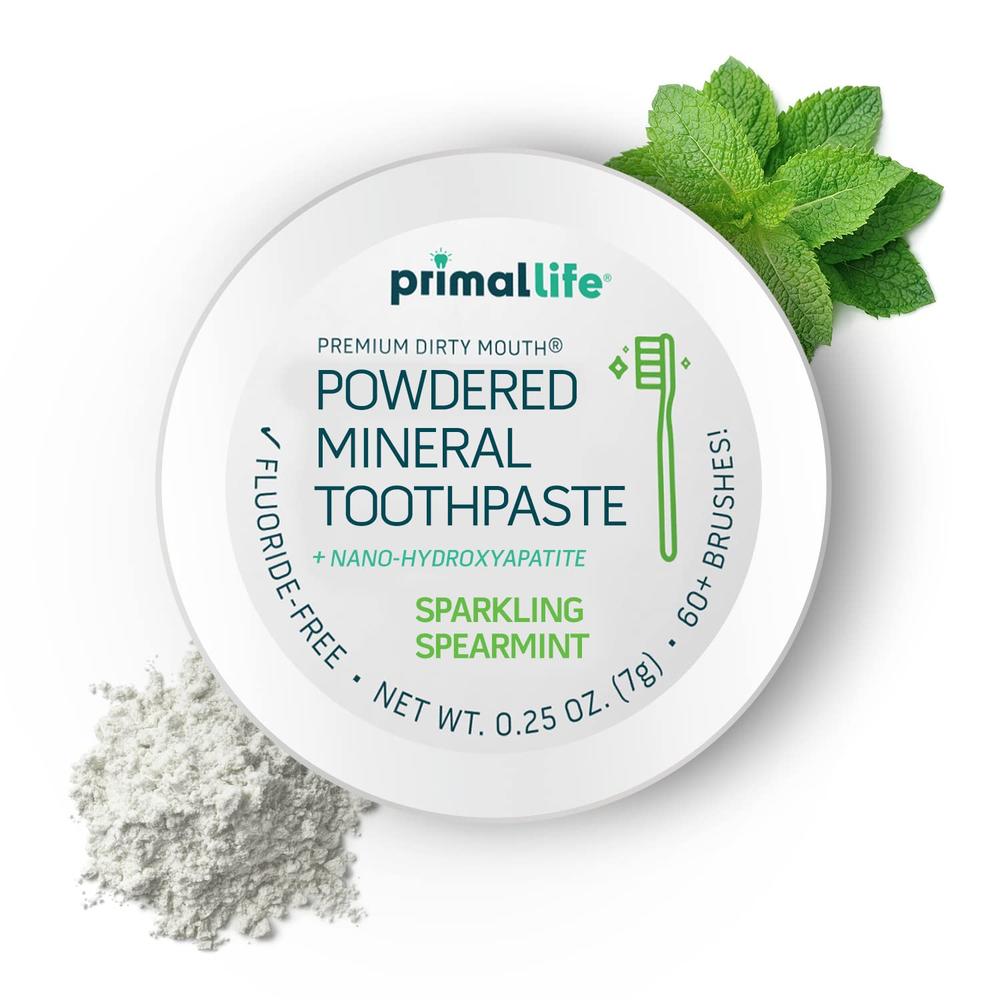 Primal Life Organics Dirty Mouth Toothpowder, Tooth Cleaning Powder, Flavored Essential Oils, Hydroxyapatite, Natural Kaolin, Be