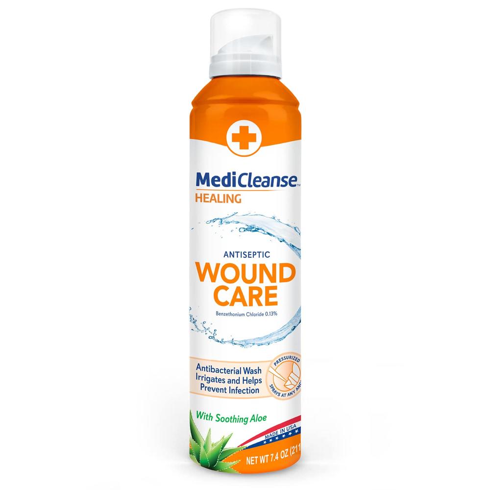 MediCleanse First Aid Antiseptic Wound Care, Prevents Infection, Helps Heal Cuts, Scrapes and Minor Burns, 7.4 oz. Spray Can - M