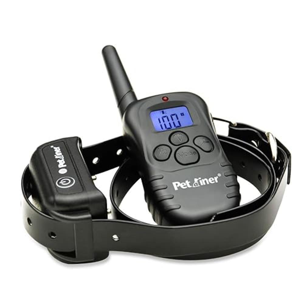 Petrainer PET998DB1 330 Yards Rechargeable and Waterproof Dog Training Collar with Safe Beep, Vibration and Shock Electronic Ele