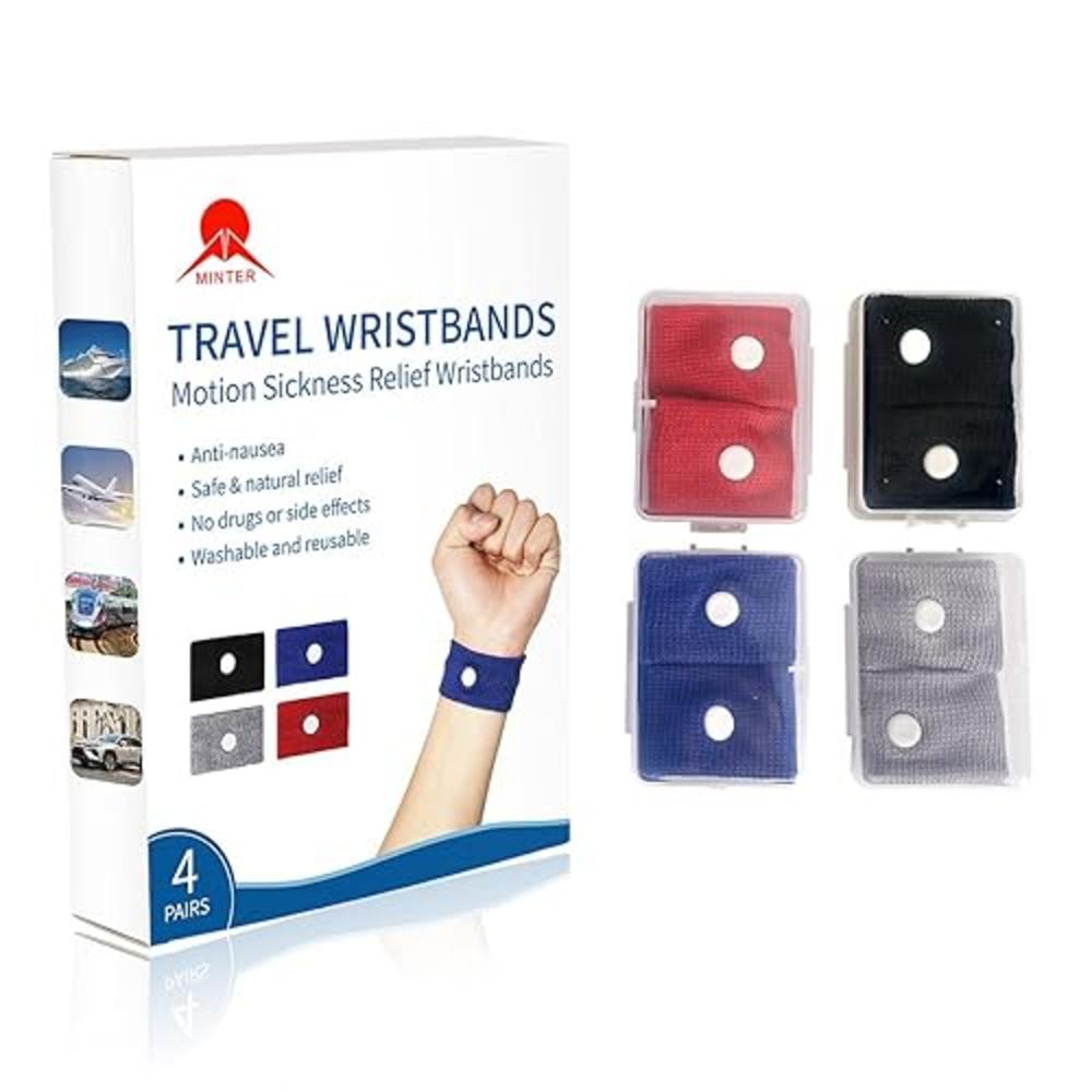 MT Healthy 8 Pcs Travel Motion Sickness Relief Wrist Band, Sea Motion Sickness Wristbands