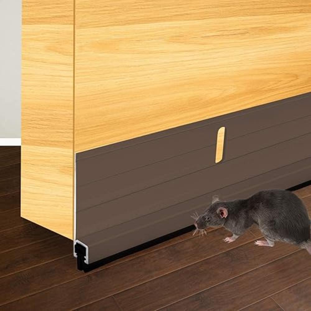 BAINING Metal Door Draft Stopper, 36 Inch Under Door Sweep Bottom