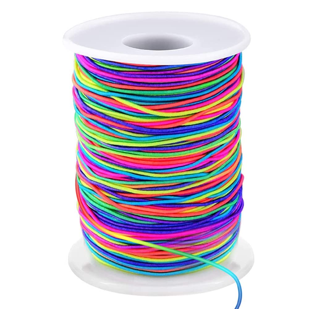 LUSTEMBER Elastic String for Bracelets, 1mm x 330 Feet Sturdy Rainbow Elastic  Cord for Jewelry Making, Necklaces, Beading and Crafts