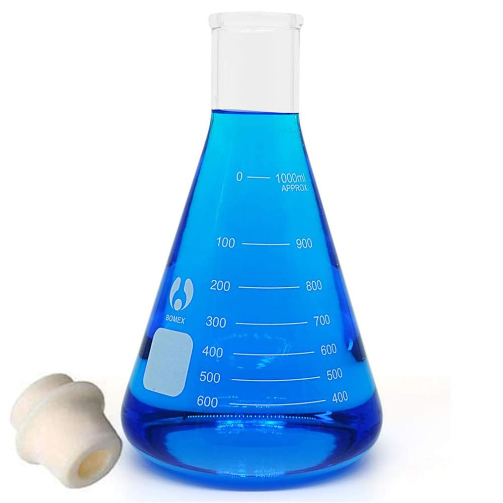 Bomex Glass Flask Erlenmeyer Flask Narrow Mouth 1000ml Graduated Flasks ...