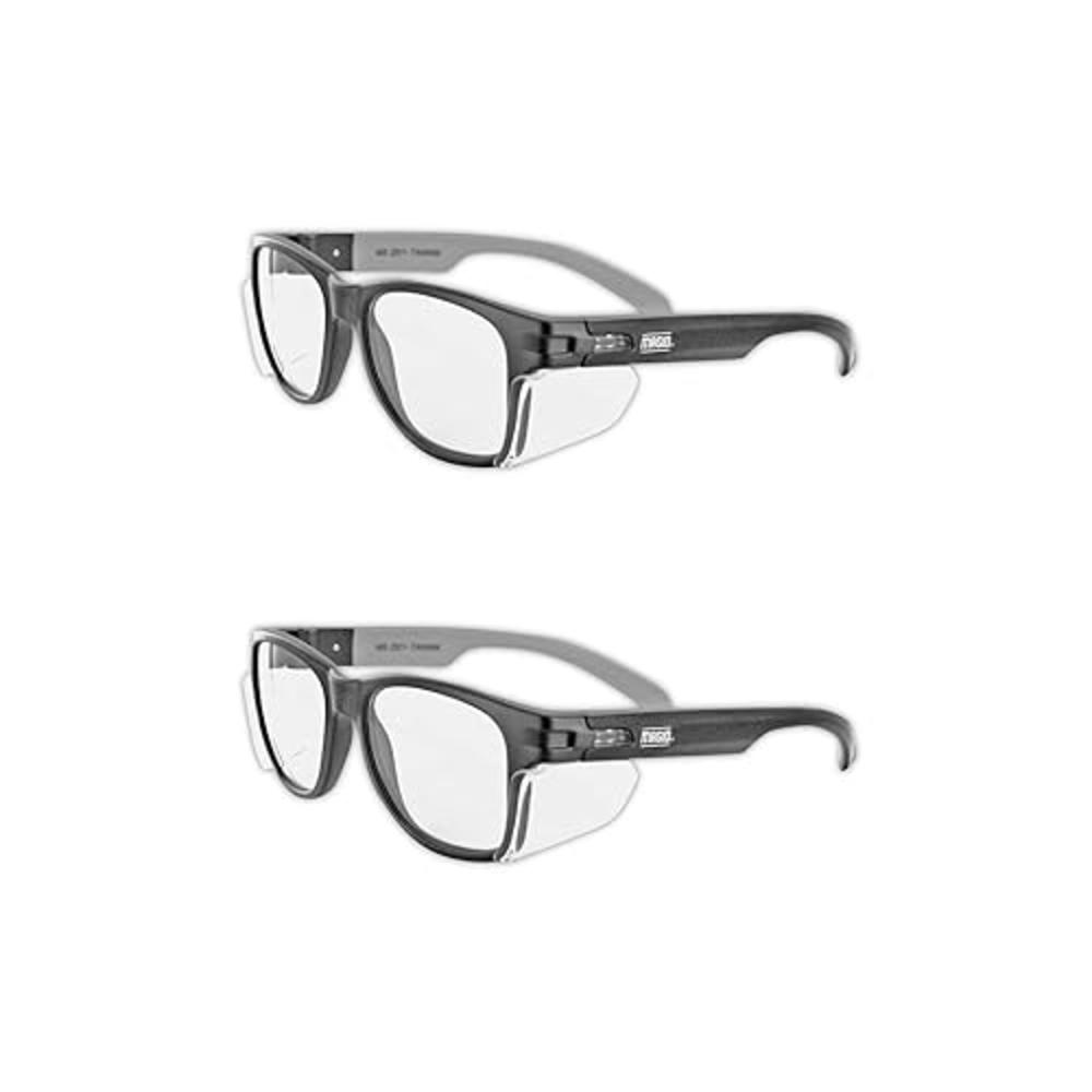 MAGID Y50BKAFC Iconic Y50 Design Series Safety Glasses with Side Shields | ANSI Z87.1+ Performance, Scratch & Fog Resistant, Com
