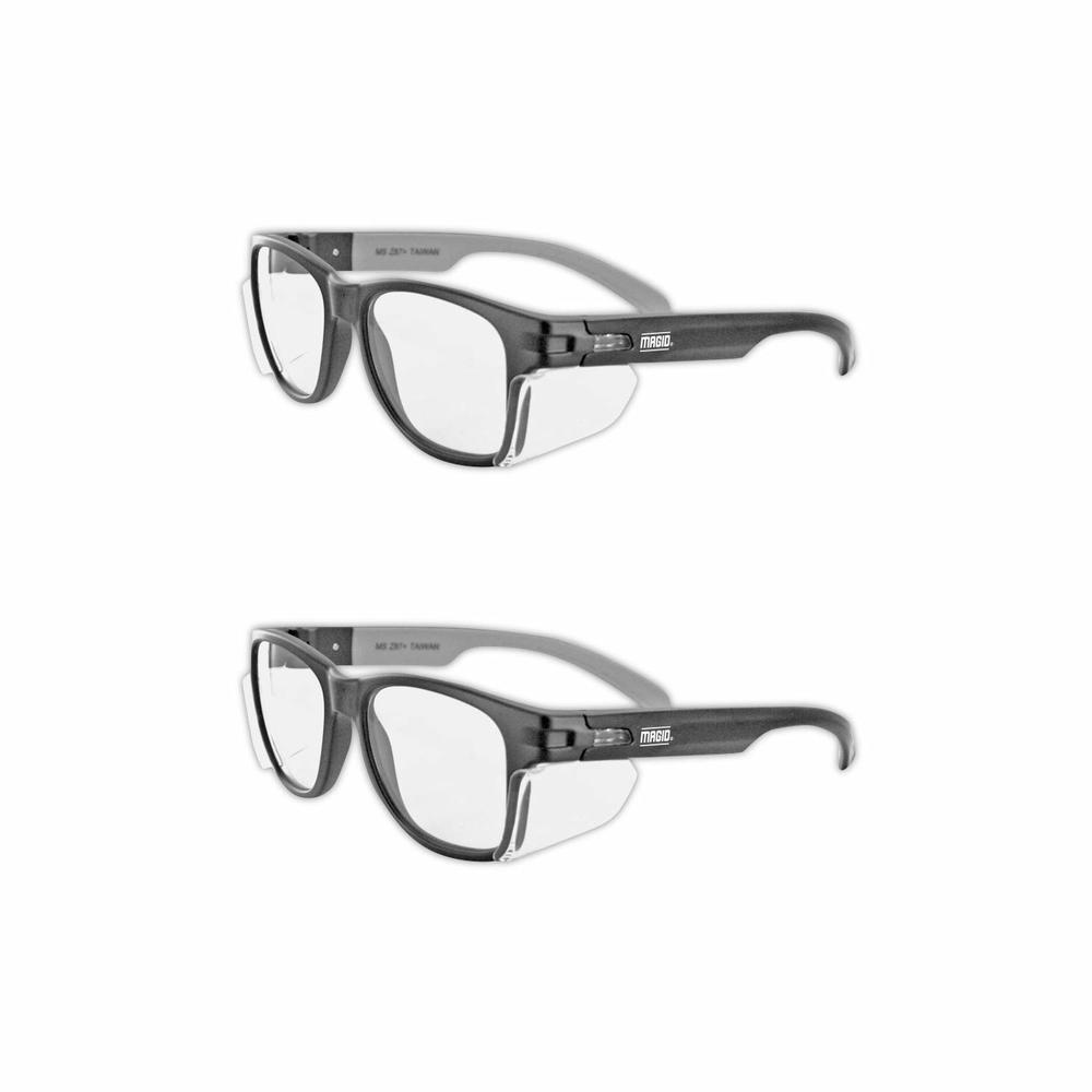 MAGID Y50BKAFC Iconic Y50 Design Series Safety Glasses with Side Shields | ANSI Z87.1+ Performance, Scratch & Fog Resistant, Com