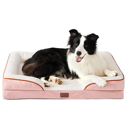 Bedsure Orthopedic Dog Bed for Large Dogs - Big Washable Dog Sofa Bed Large, Supportive Foam Pet Couch Bed with Removable Washab