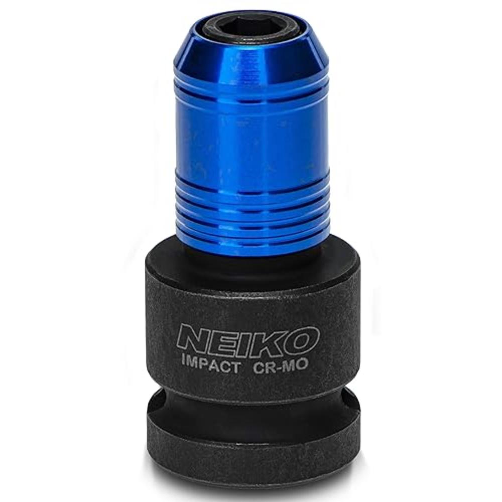 Neiko 30275A Impact Wrench Adapter for Ratchet-Wrench Drivers, 1/2-Inch-Drive Female to 1/4-Inch Hex Converter, Quick-Change Chu