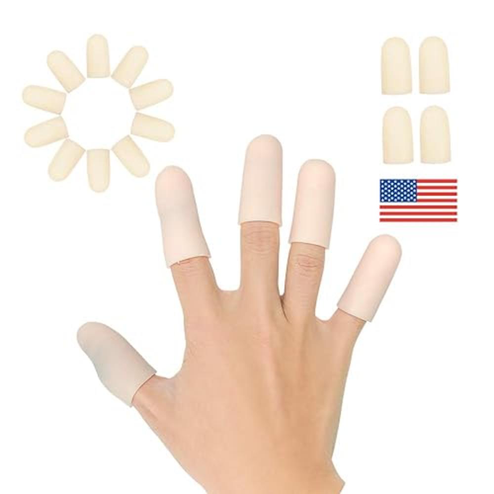 Pnrskter Gel Finger Cots, Finger Protector Support(14 PCS) NEW MATERIAL Finger Sleeves Great for Trigger Finger, Hand Eczema, Finger Crac