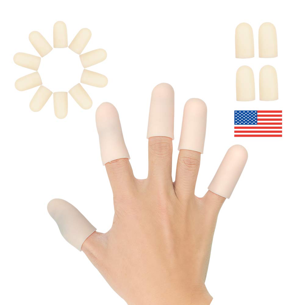 Pnrskter Gel Finger Cots, Finger Protector Support(14 PCS) NEW MATERIAL Finger Sleeves Great for Trigger Finger, Hand Eczema, Finger Crac