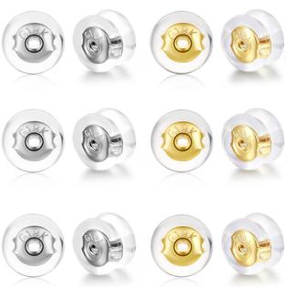 Moconar Earring Backs 18K Gold Locking Secure Earring Backs for Studs,Silicone  Earring Backs Replacements for Studs/Droopy Ears